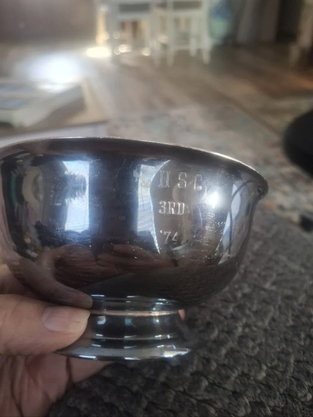 Lhsc 3rd Place 1974 Polished Silver-Tone Decorative Bowl - Classic Home Accent